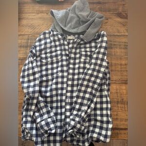 Checkered Hooded Flannel Shirt